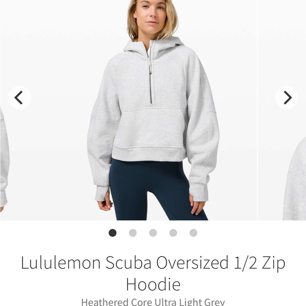 Lululemon Scuba Oversized Half-Zip Cropped Hoodie Sweatshirt M/L - Gray